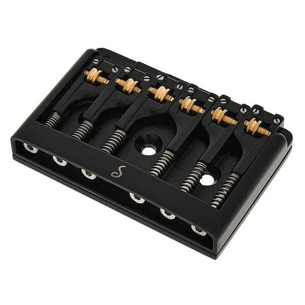 Schaller 3D-6 – 6-String Roller Bridge, Black - Guitar & Bass